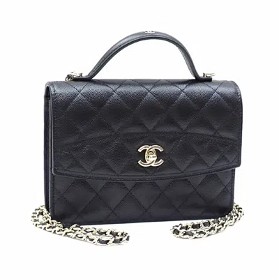 Pre-owned Chanel Grained Calfskin Backpack () In Black