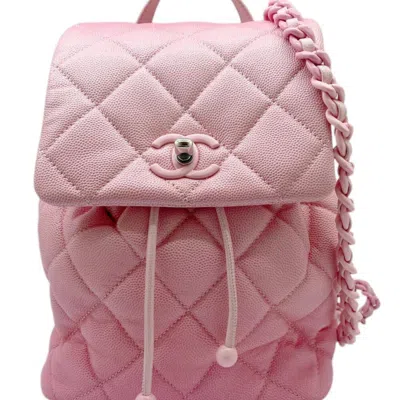 Pre-owned Chanel Grained Calfskin Backpack () In Pink