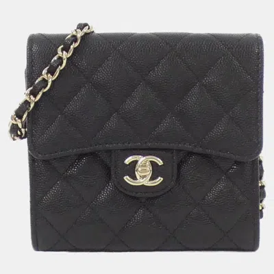 Pre-owned Chanel Grained Calfskin Chain Clutch