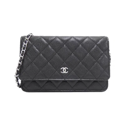 Pre-owned Chanel Grained Calfskin Chain/shoulder Wallet () In Multi