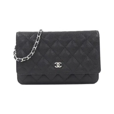 Pre-owned Chanel Grained Calfskin Chain/shoulder Wallet () In Multi