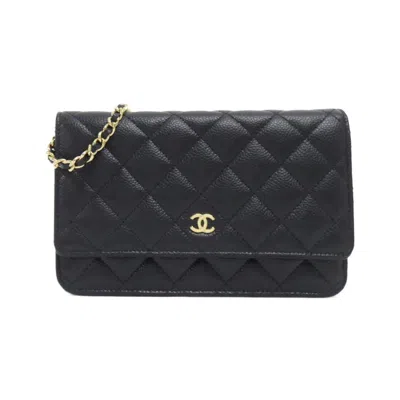 Pre-owned Chanel Grained Calfskin Chain/shoulder Wallet () In Multi