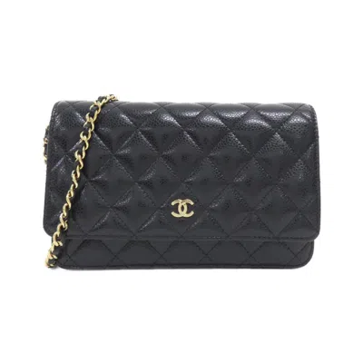 Pre-owned Chanel Grained Calfskin Chain/shoulder Wallet () In Multi