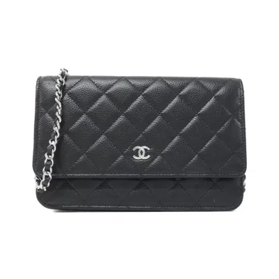 Pre-owned Chanel Grained Calfskin Chain/shoulder Wallet () In Multi