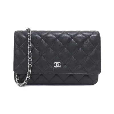 Pre-owned Chanel Grained Calfskin Chain/shoulder Wallet () In Multi