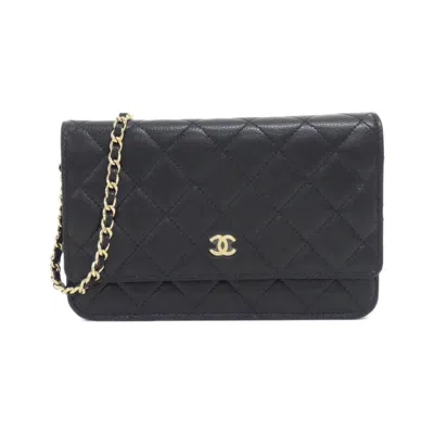 Pre-owned Chanel Grained Calfskin Chain/shoulder Wallet () In Multi