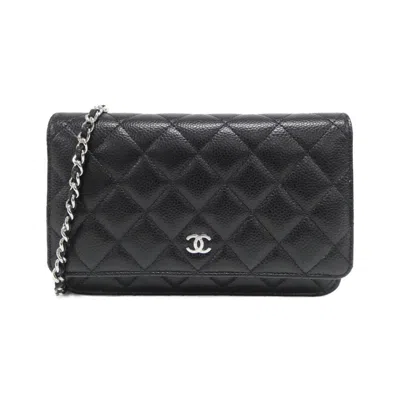 Pre-owned Chanel Grained Calfskin Chain/shoulder Wallet () In Multi