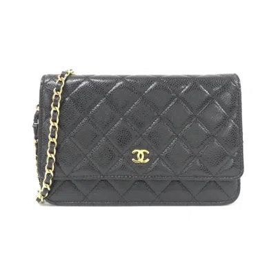 Pre-owned Chanel Grained Calfskin Chain/shoulder Wallet () In Multi