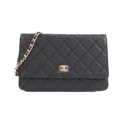 Pre-owned Chanel Grained Calfskin Chain/shoulder Wallet () In Multi