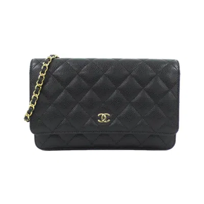 Pre-owned Chanel Grained Calfskin Chain/shoulder Wallet () In Multi