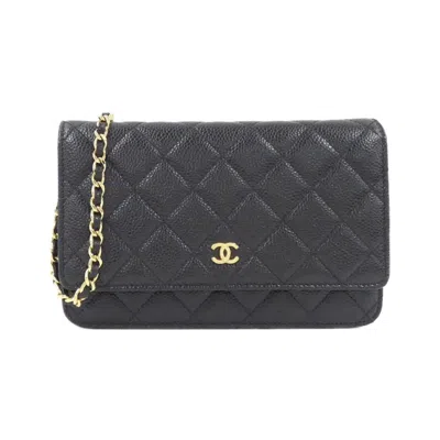 Pre-owned Chanel Grained Calfskin Chain/shoulder Wallet () In Multi