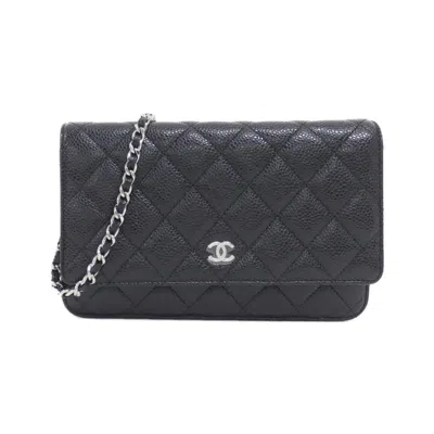Pre-owned Chanel Grained Calfskin Chain/shoulder Wallet () In Multi