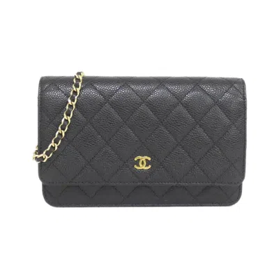 Pre-owned Chanel Grained Calfskin Chain/shoulder Wallet () In Multi