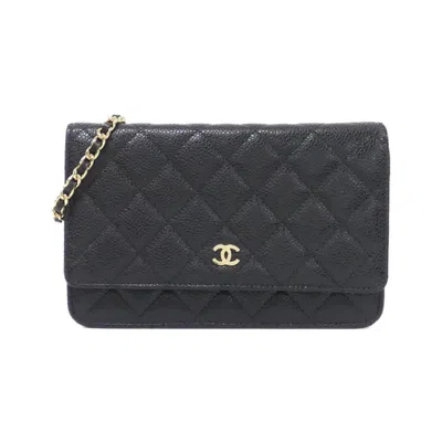 Pre-owned Chanel Grained Calfskin Chain/shoulder Wallet () In Multi