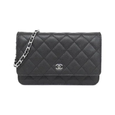 Pre-owned Chanel Grained Calfskin Chain/shoulder Wallet () In Multi
