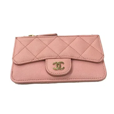 Pre-owned Chanel Grained Calfskin Coin Purse/coin Case () In Pink
