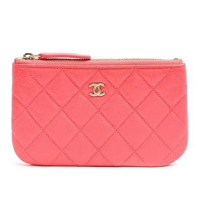 Pre-owned Chanel Grained Calfskin Coin Purse/coin Case () In Pink
