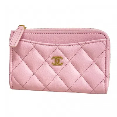 Pre-owned Chanel Grained Calfskin Coin Purse/coin Case () In Pink
