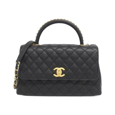 Pre-owned Chanel Grained Calfskin Handbag () In Black