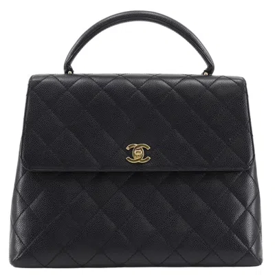 Pre-owned Chanel Grained Calfskin Handbag () In Black