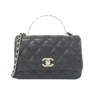 Pre-owned Chanel Grained Calfskin Handbag () In Black