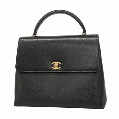 Pre-owned Chanel Grained Calfskin Handbag () In Black