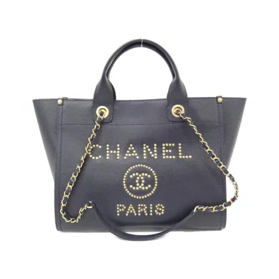 Pre-owned Chanel Grained Calfskin Handbag () In Blue