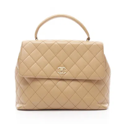 Pre-owned Chanel Grained Calfskin Handbag () In Sand