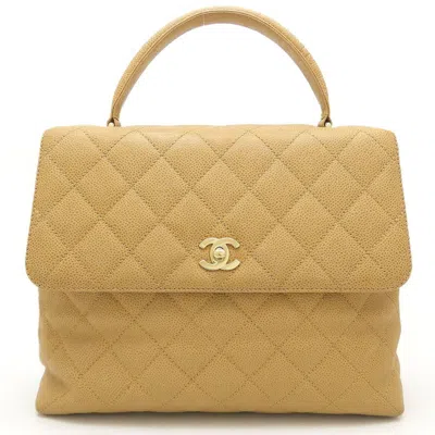 Pre-owned Chanel Grained Calfskin Handbag () In Sand