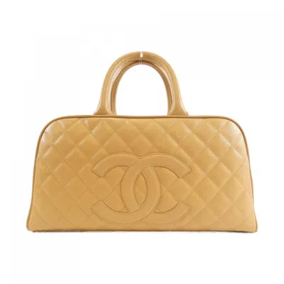 Pre-owned Chanel Grained Calfskin Handbag () In Sand