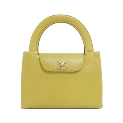 Pre-owned Chanel Grained Calfskin Handbag () In Yellow
