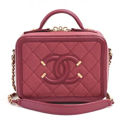 Pre-owned Chanel Grained Calfskin Handbag Shoulder Bag () In Blue