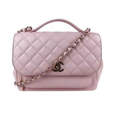 Pre-owned Chanel Grained Calfskin Handbag Shoulder Bag () In Purple