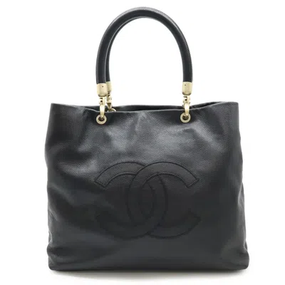 Pre-owned Chanel Grained Calfskin Handbag Shoulder Bag Tote Bag () In Black