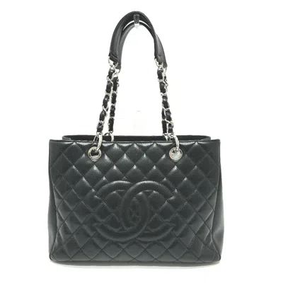 Pre-owned Chanel Grained Calfskin Handbag Tote Bag () In Black