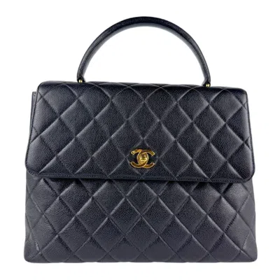 Pre-owned Chanel Grained Calfskin Leather Handbag () In Black