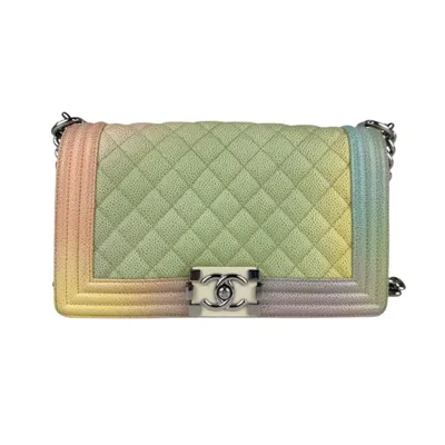 Pre-owned Chanel Grained Calfskin Leather Shoulder Bag () In Multi