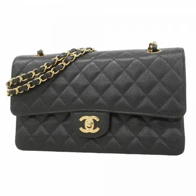 Pre-owned Chanel Grained Calfskin Shoulder Bag () In Black