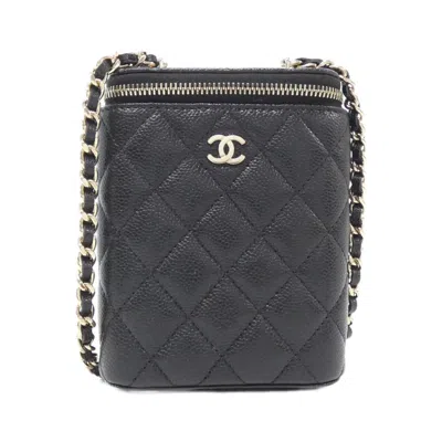 Pre-owned Chanel Grained Calfskin Shoulder Bag () In Black