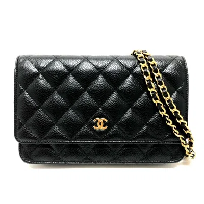 Pre-owned Chanel Grained Calfskin Shoulder Bag () In Black
