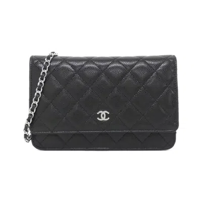 Pre-owned Chanel Grained Calfskin Shoulder Bag () In Black