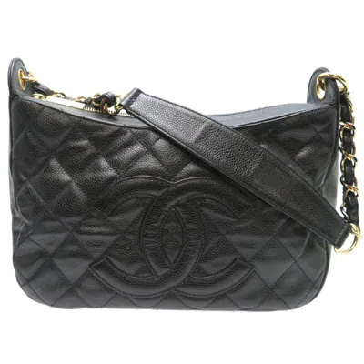 Pre-owned Chanel Grained Calfskin Shoulder Bag () In Black