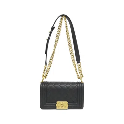 Pre-owned Chanel Grained Calfskin Shoulder Bag () In Black