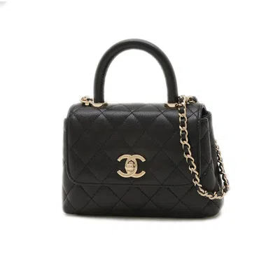 Pre-owned Chanel Grained Calfskin Shoulder Bag () In Black