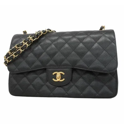 Pre-owned Chanel Grained Calfskin Shoulder Bag () In Black