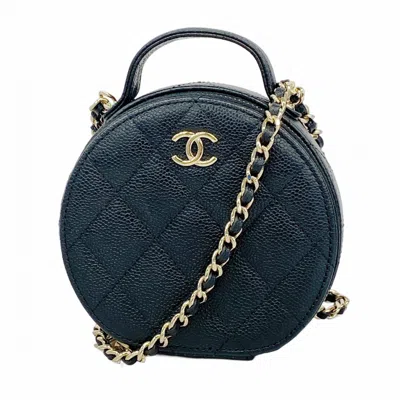 Pre-owned Chanel Grained Calfskin Shoulder Bag () In Black