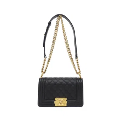 Pre-owned Chanel Grained Calfskin Shoulder Bag () In Black