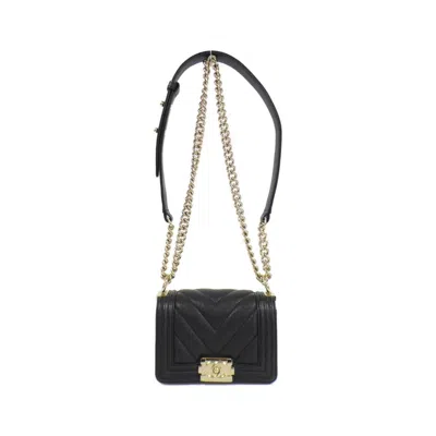 Pre-owned Chanel Grained Calfskin Shoulder Bag () In Black