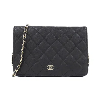Pre-owned Chanel Grained Calfskin Shoulder Bag () In Black