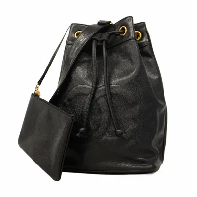 Pre-owned Chanel Grained Calfskin Shoulder Bag () In Black